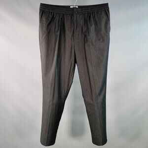 AMI by ALEXANDRE MATTIUSSI Size XXL Grey White Pinstripe Virgin Wool Dress Pants